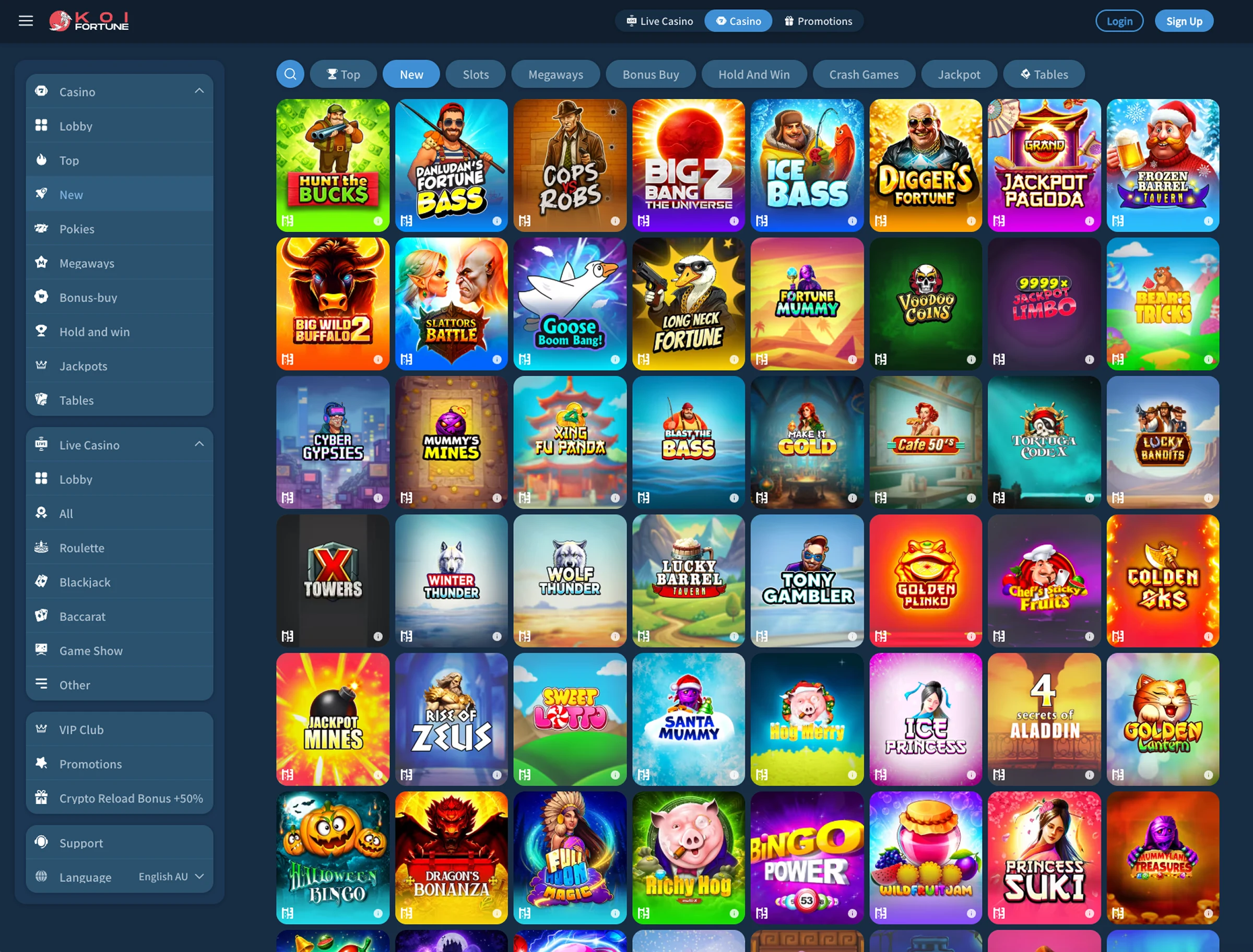 Koifortune Slots and Live Games